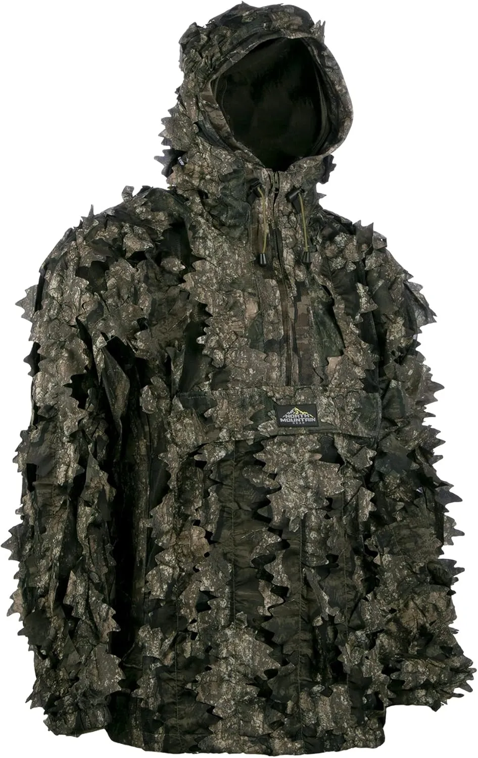 North Mountain Gear - Premium Camouflage Leafy Hunting Jacket For Men- 1/2 Zip With Hood