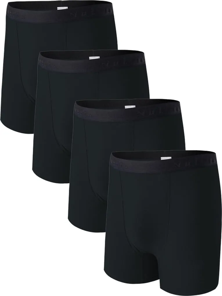 Nutria Mens Quick Dry Travel Underwear 4 Pack Mesh Breathable Hiking Boxer Briefs with Open Fly U01