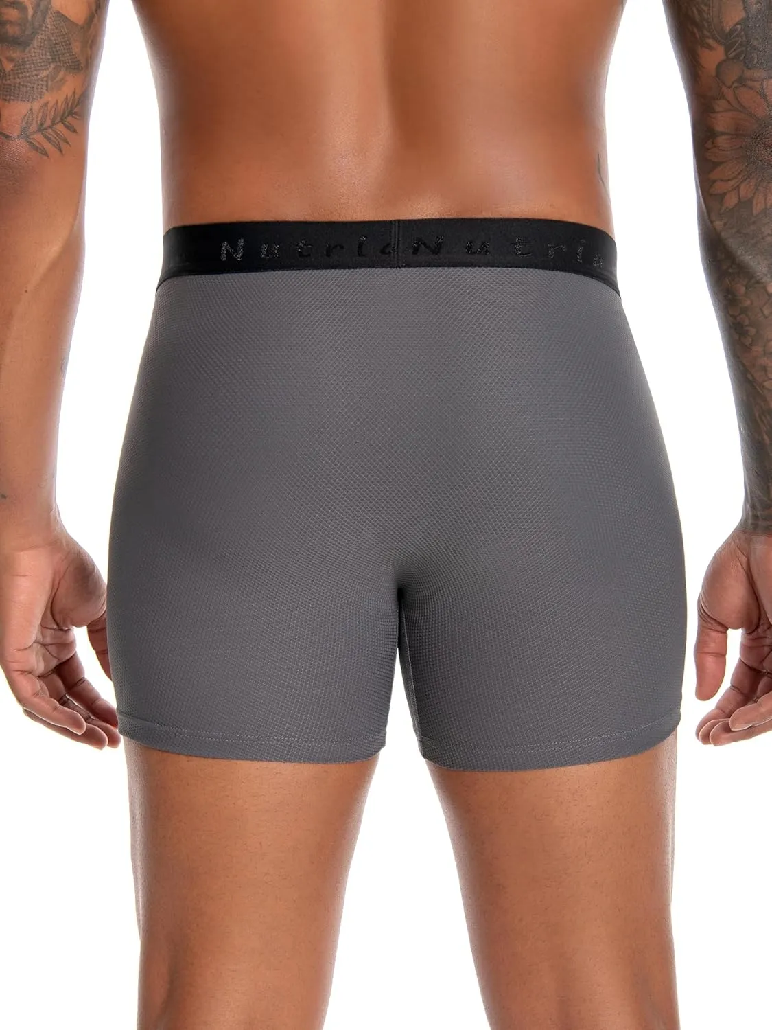 Nutria Mens Quick Dry Travel Underwear 4 Pack Mesh Breathable Hiking Boxer Briefs with Open Fly U01