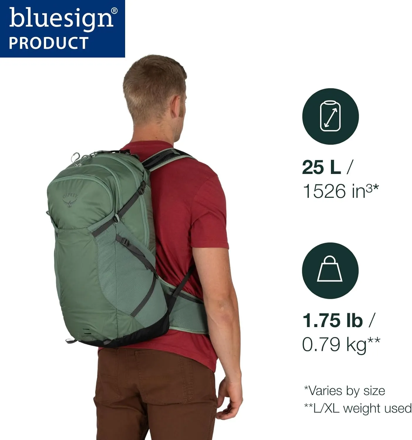 Osprey Sportlite 25L Unisex Hiking Backpack, Dark Charcoal Grey, S/M
