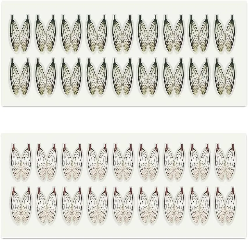 Pack of 36 Realistic Fly Tying Wings Pre-Cut cicada Stonefly Wings Fishing Baits DIY Fly Tying Material