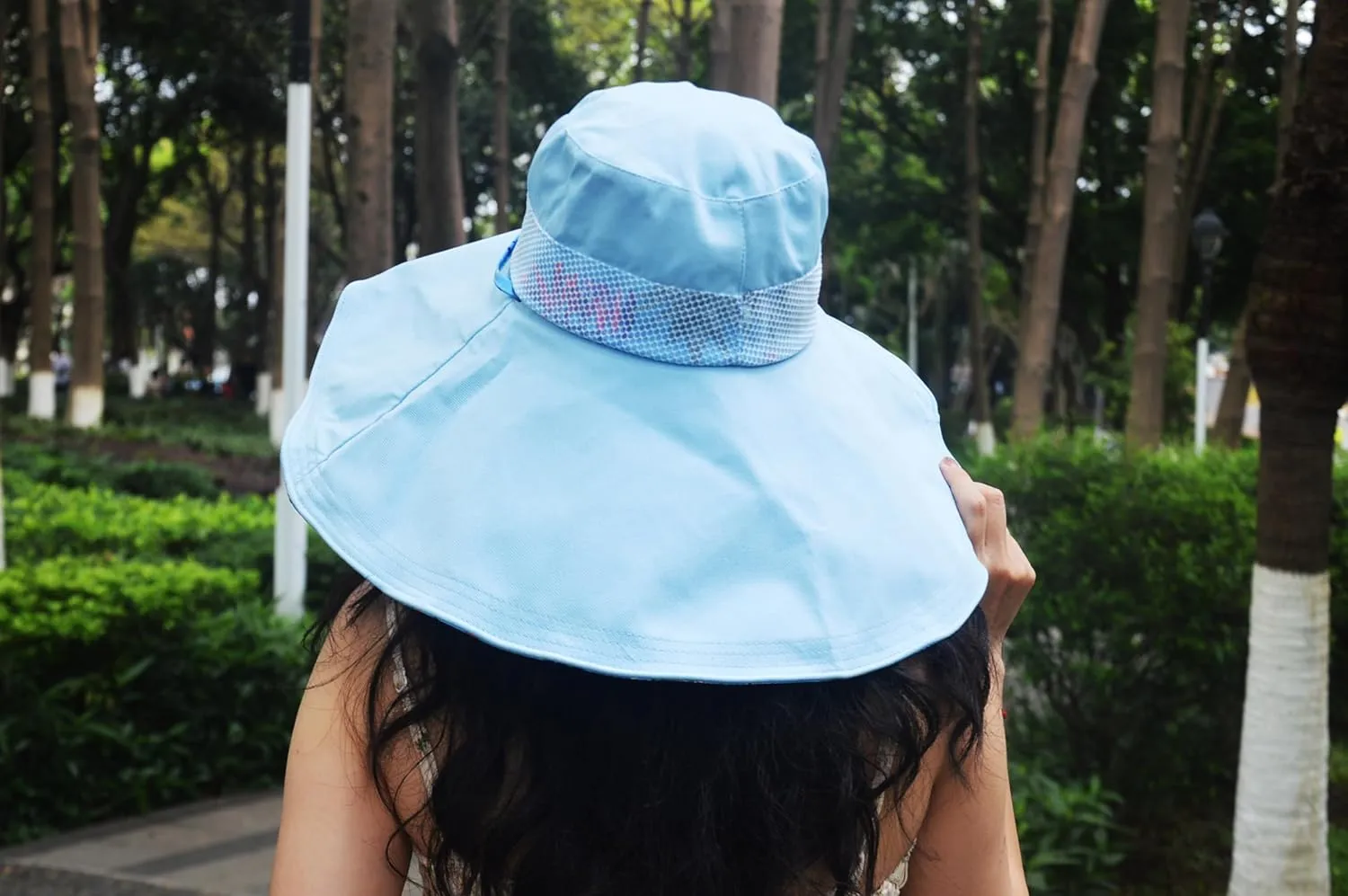 Packable Large Brim Sun Hat for Women - 6.7" Wide-Brim UV-Protection Women's-Sun-Beach-Hats with Strap
