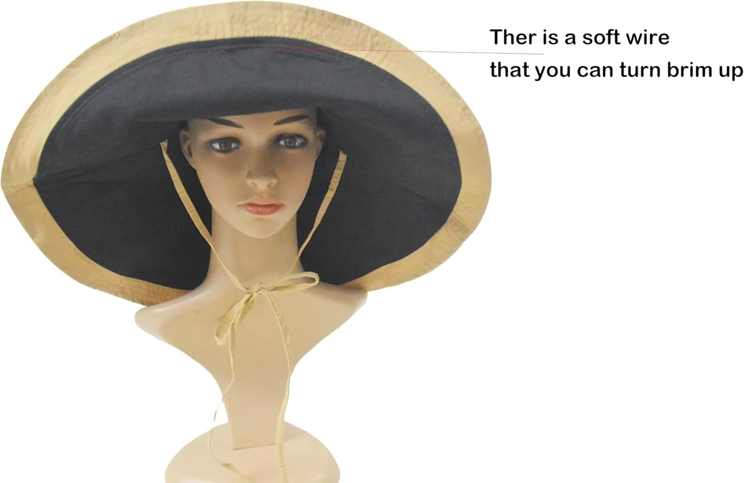 Packable Large Brim Sun Hat for Women - 6.7" Wide-Brim UV-Protection Women's-Sun-Beach-Hats with Strap