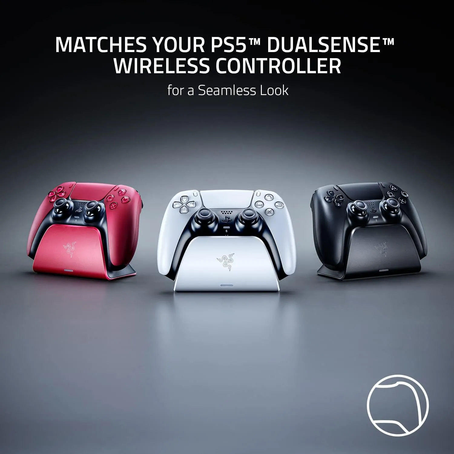 Razer Quick Charging Stand for PlayStation 5: Quick Charge - Curved Cradle Design - Matches PS5 DualSense Wireless Controller - One-Handed Navigation - USB Powered - White (Controller Sold Separately)
