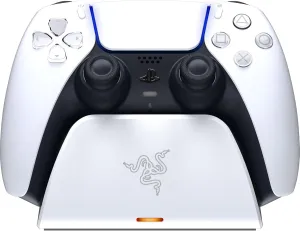 Razer Quick Charging Stand for PlayStation 5: Quick Charge - Curved Cradle Design - Matches PS5 DualSense Wireless Controller - One-Handed Navigation - USB Powered - White (Controller Sold Separately)