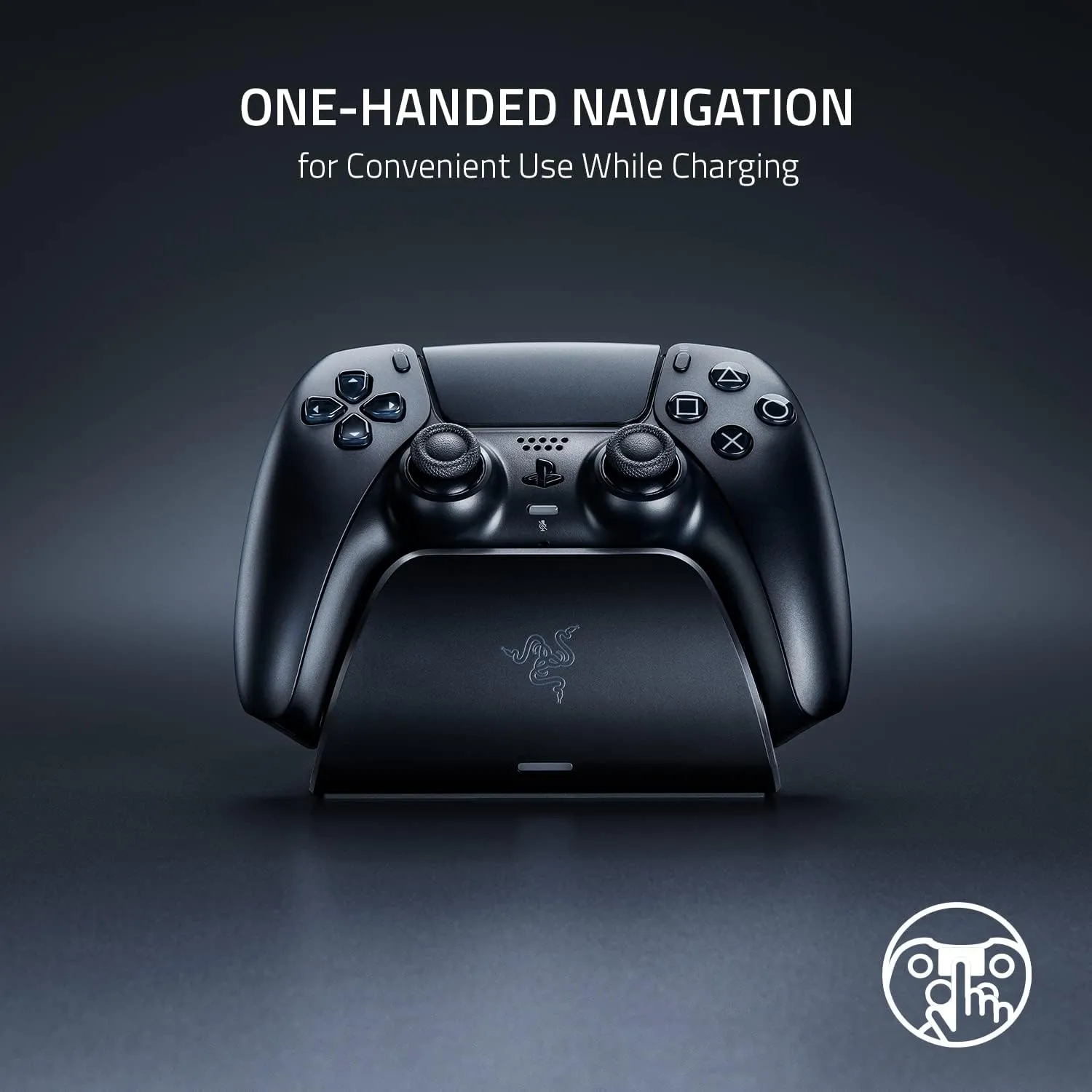 Razer Quick Charging Stand for PlayStation 5: Quick Charge - Curved Cradle Design - Matches PS5 DualSense Wireless Controller - One-Handed Navigation - USB Powered - White (Controller Sold Separately)
