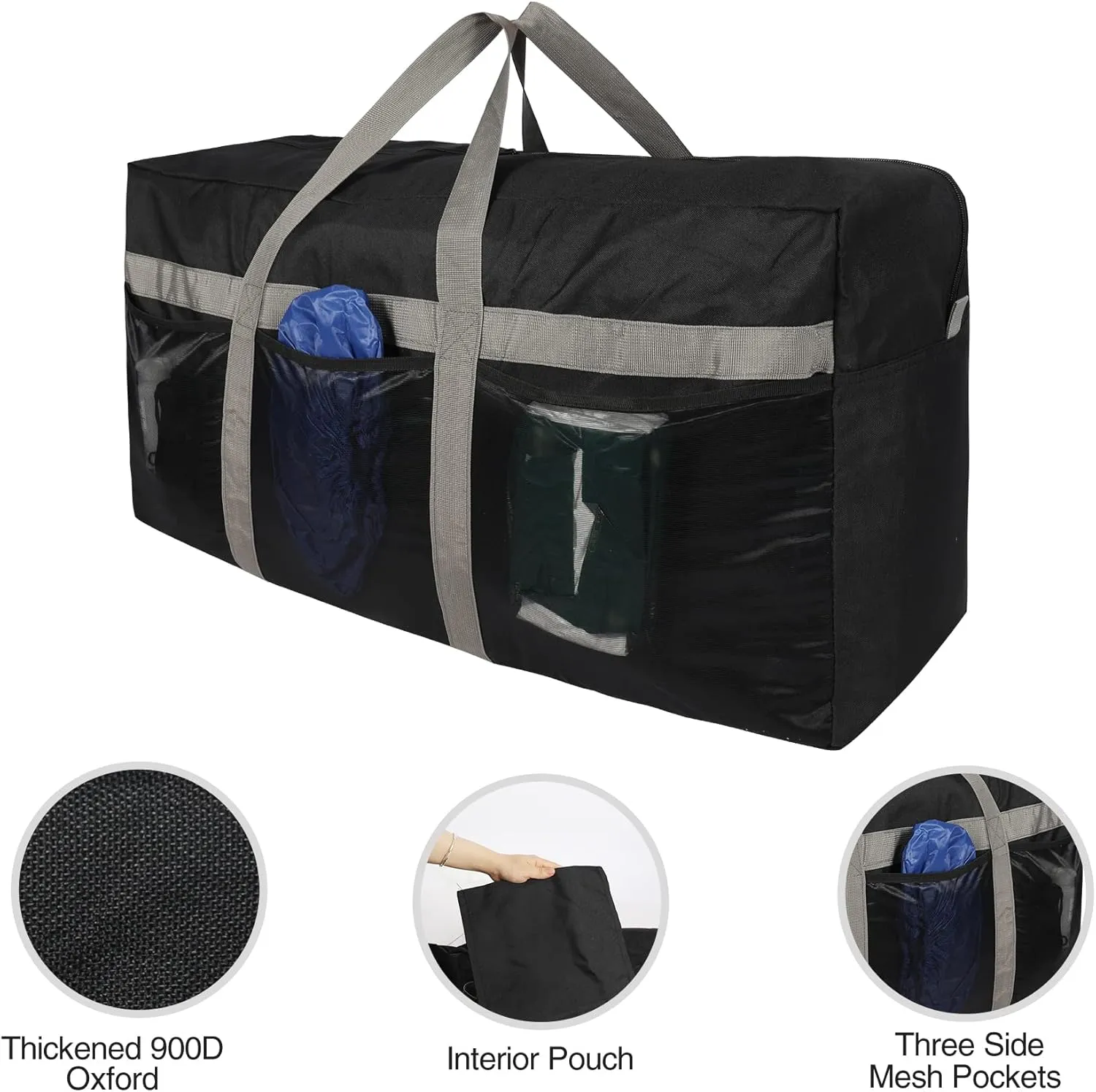 REDCAMP Foldable Travel Bag, Large Sports Bag, 75L/96L/100L, Lightweight Waterproof Tote Bag