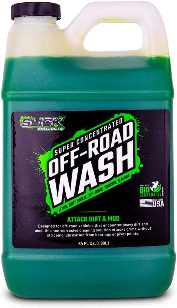 Slick Products Off-Road Wash (64 oz.)   Garden Hose Foam Gun Bundle - Super Concentrated Bike, ATV, UTV, Truck Wash Foam Shampoo for Heavy Dirt and Mud