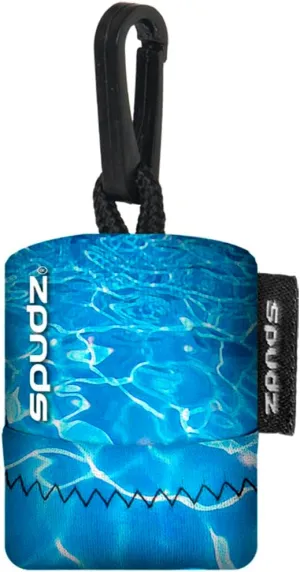 SPUDZ Ultra Microfiber Lens Cleaner  Closable Pouch, Clip-On, Washable  for Optics, Scopes, Glasses | Riptide, 6 x 6 Inch