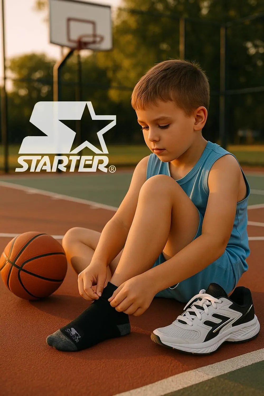 STARTER Boys Socks 10-Pack Comfort Toe, Lightweight Moisture-Wicking Socks for Kids 4-6, 6-8, and 10-12 Years Old