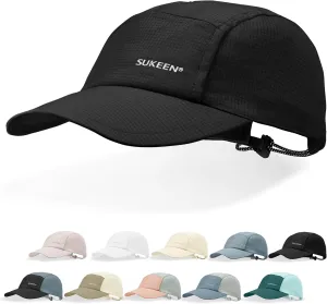 Sukeen Lightweight Sun Hat for Women Men,Quick Drying Baseball Cap UPF50  Running Hats Foldable Sport Cap for Outdoor Daily