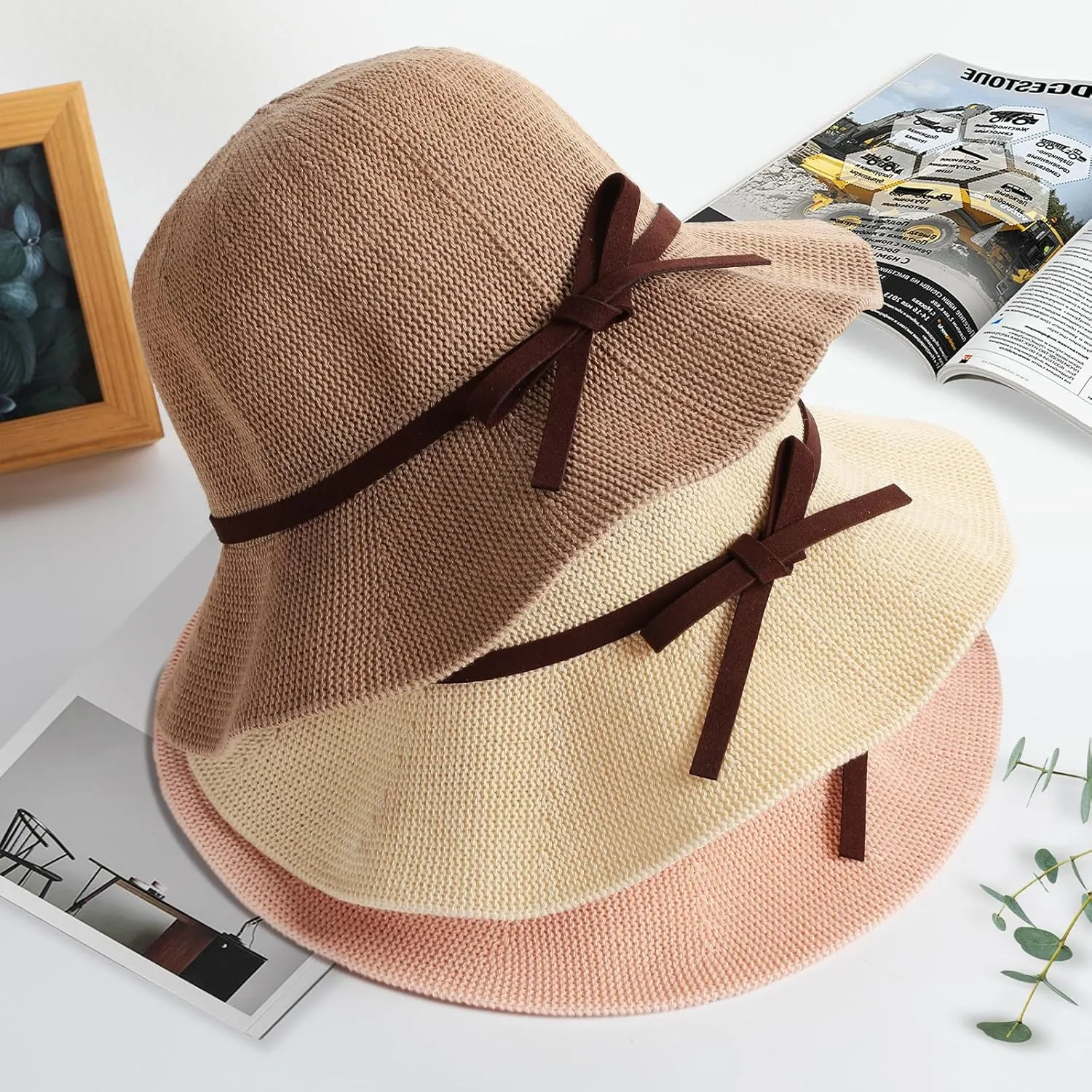 Summer Sun Hats for Women Wide Brim Beach Hats for Women UPF 50  Travel Foldable Beach Hat Floppy Knitted Sun Hat