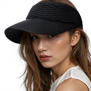 Sun Hats for Women, Wide Brim Beach Hats UV Protection, Packable Visor Ponytail Sunhat for Summer