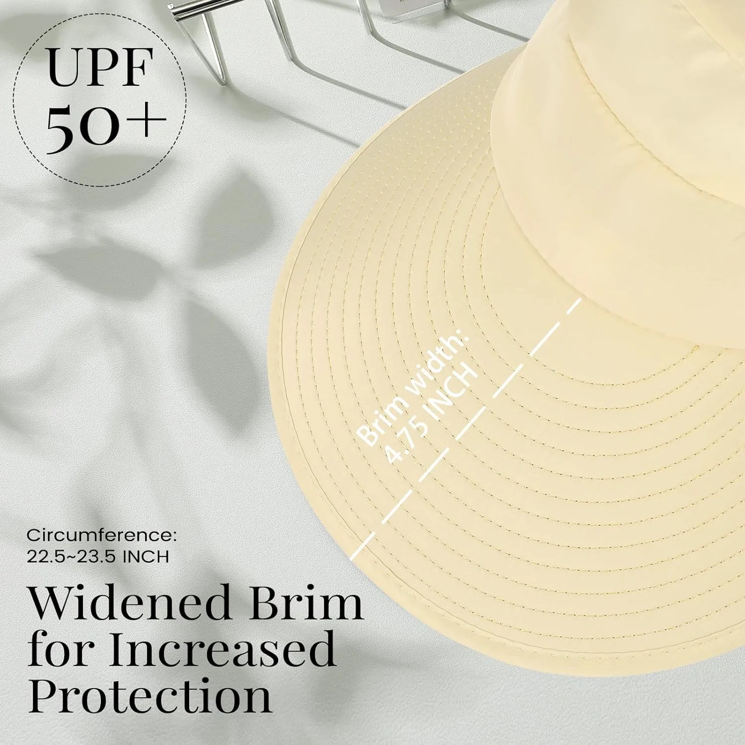 Sun Hats for Women, Wide Brim Beach Hats UV Protection, Packable Visor Ponytail Sunhat for Summer