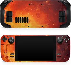 TACKY DESIGN FireSkin Compatible with Steam Deck Skin LCD and Compatible with Steam Deck OLED Skin, Lava Orange, Premium 3M Vinyl Decal, Full Wrap Cover, Compatible with Steam Deck Sticker