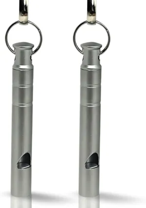 Titanium Whistle with Lanyard Emergency Safety, Titanium Gray, Set of 2, Weather Resistant, 125db Your Lifesaving Outdoor Essential, Perfect for Hiking, Pets, Sports, and Emergencies for Keychain