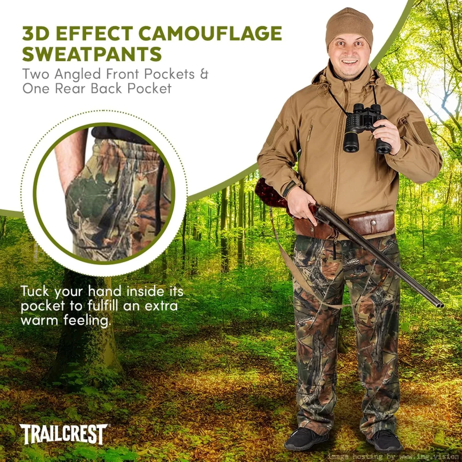 TrailCrest by Treel Mossy Oak/Camo Open Bottom Lounge Hunting Sweatpants