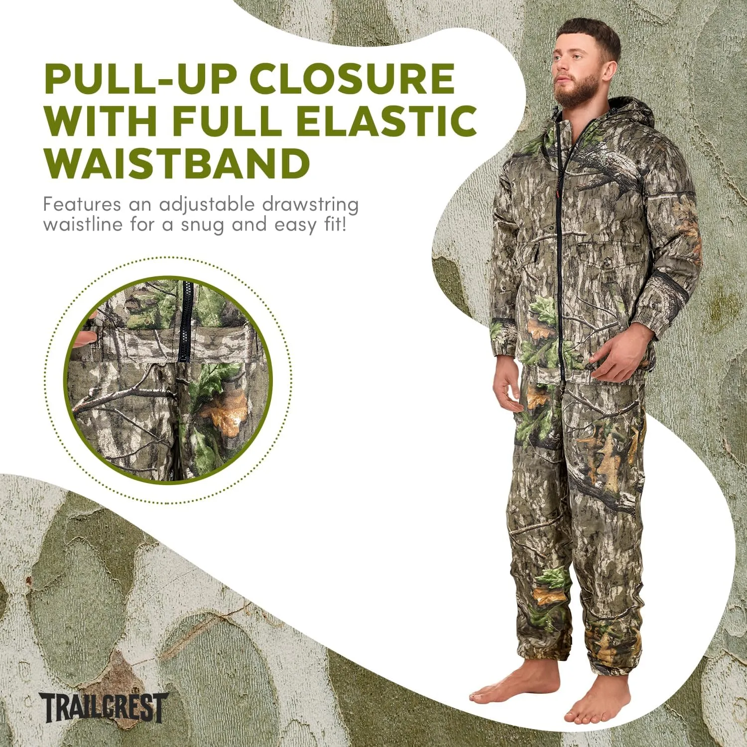 TrailCrest by Treel Mossy Oak/Camo Open Bottom Lounge Hunting Sweatpants