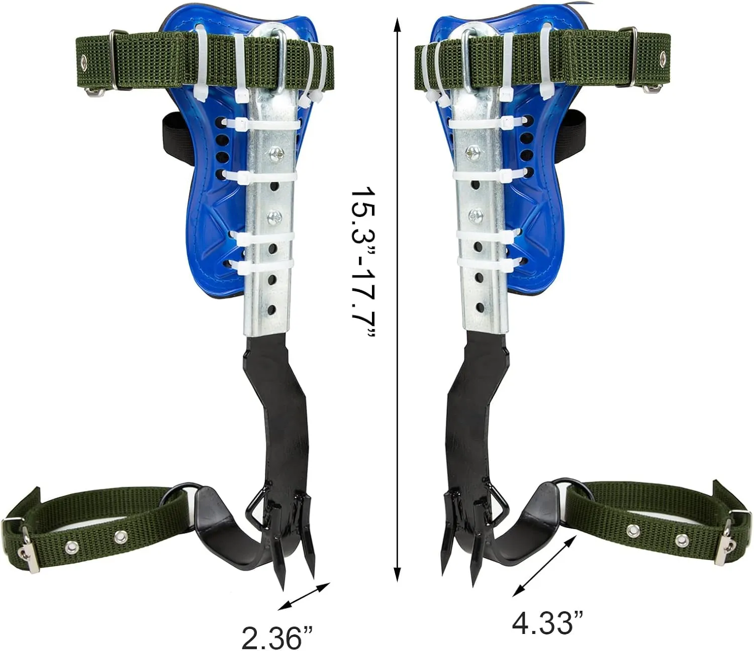 Tree Climbing Spikes Set, 304 Stainless Steel Adjustable Tree Climbing Spike 2 Gears and Non-Slip Pedal Trees, Picking Fruit