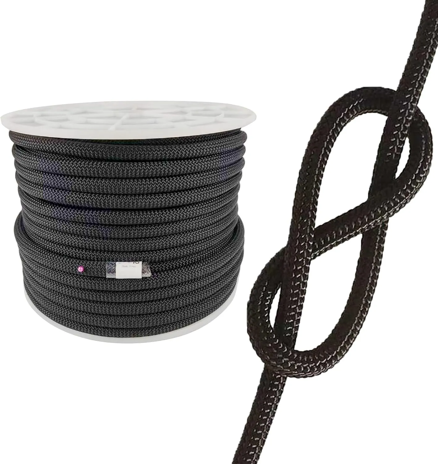 UIAA Static Climbing Rope 10.5mm, 45M(150FT) Nylon Kernmantle Rappelling Rope for Survival Rescue Cord Rock Mountaineering Climbing Hauling
