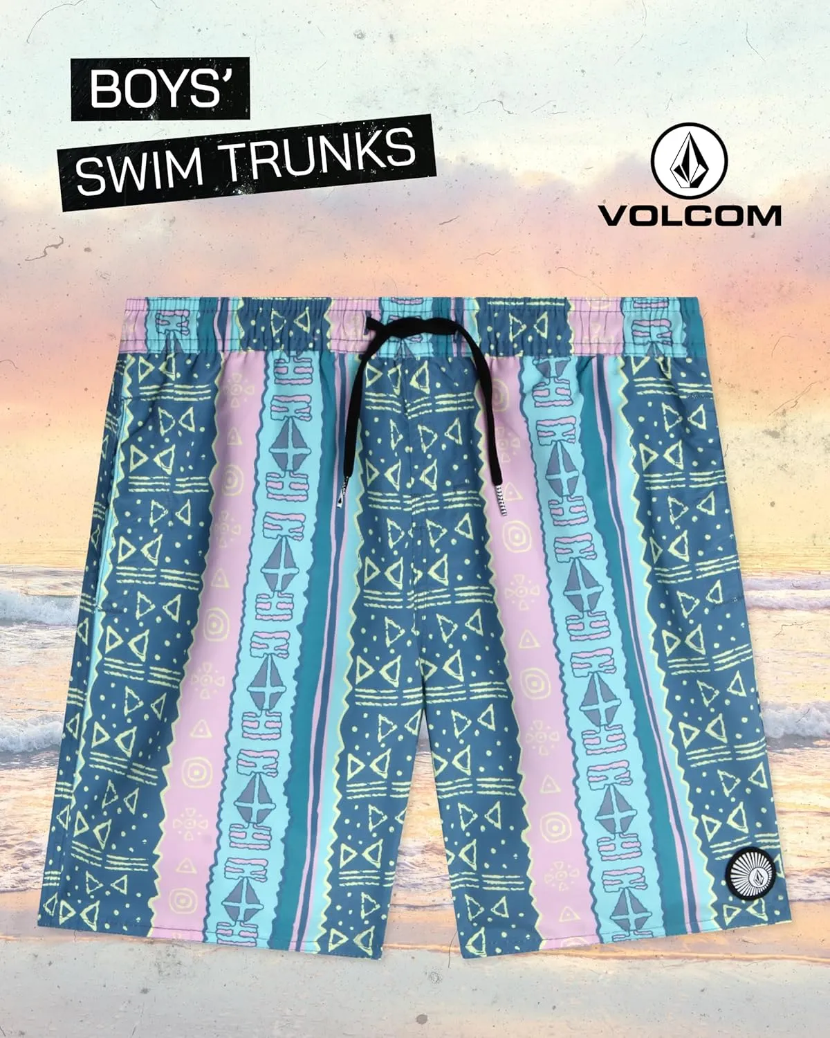 Volcom Boys Swim Trunks - UPF 50  Quick Dry Board Shorts with Drawstring Waist - Bathing Suit Swimsuit for Boys (Size: 8-16)