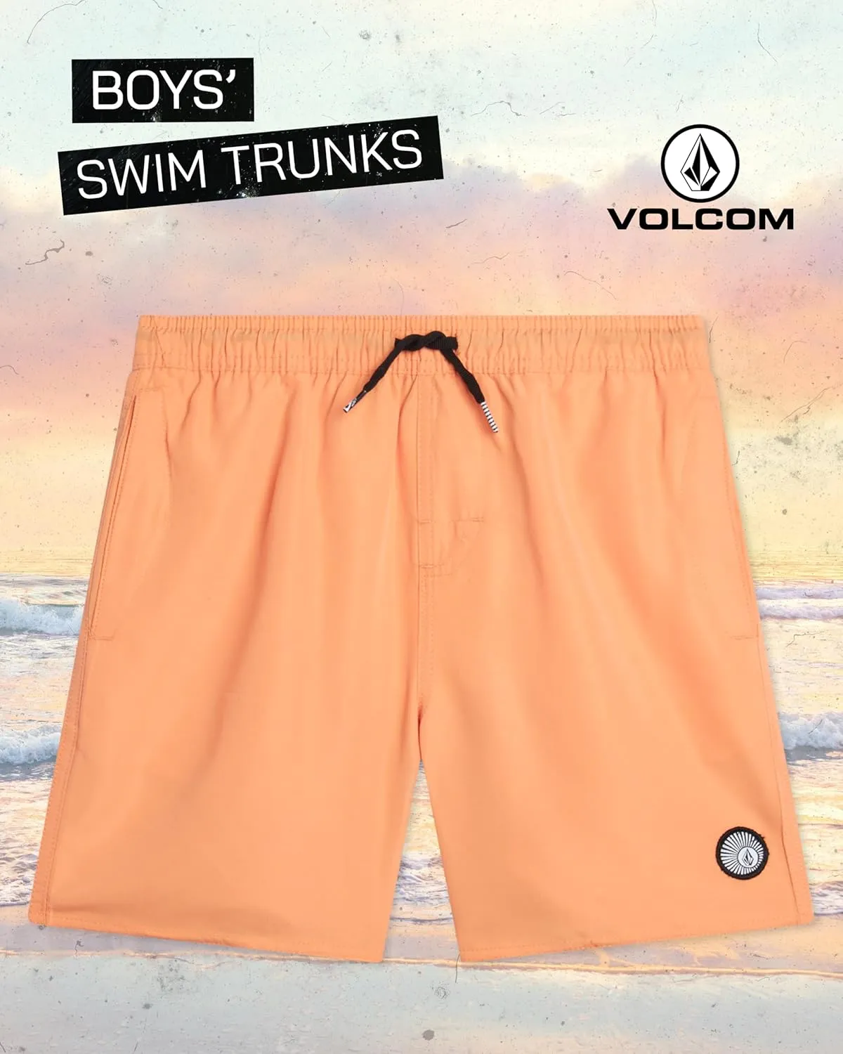 Volcom Boys Swim Trunks - UPF 50  Quick Dry Board Shorts with Drawstring Waist - Bathing Suit Swimsuit for Boys (Size: 8-16)