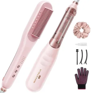Wavytalk Pro Steam Hair Straightener Brush, Steamline Pro 3 in 1 Straightening Brush, Steam Reduces Damage, Nourishes Hair, and Expedites Straightening