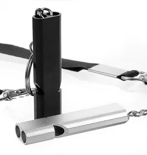 Whistle for Coaches Teachers, 2 Pcs ValueBargain Whistle for Coaches Teachers Stainless Steel Whistles Black and Silver Set with Keychain Suitable for Outdoor Camping Hiking Boating, and Lifeguard Use