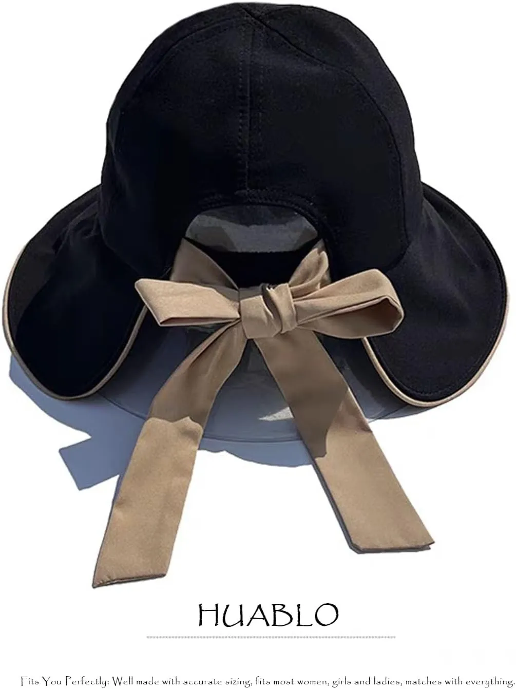 Wide Brim Hats for Woman Foldable Hats Sun Hats for Women uv Protection Bowknot Bucket hat Adjustable hat with Ponytail Hole