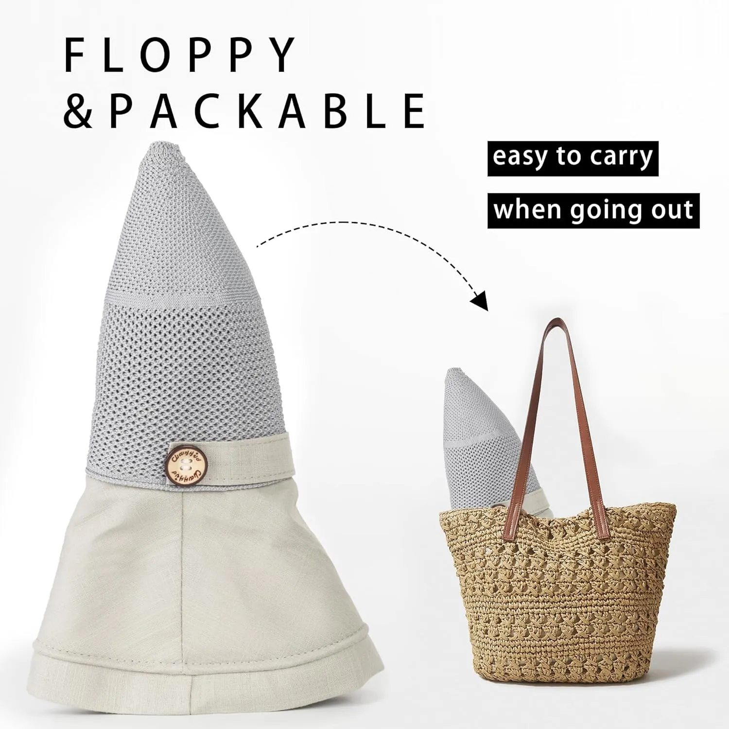 Women's-Mesh-Sun-Hats Wide-Brim Summer Beach Bucket Caps for Girls Outdoor-UV-Protection Foldable-Fishing-Hat Chin Strap
